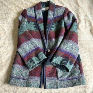 Sabrina B. New York Vintage Blazer Multicolor Southwestern Style S